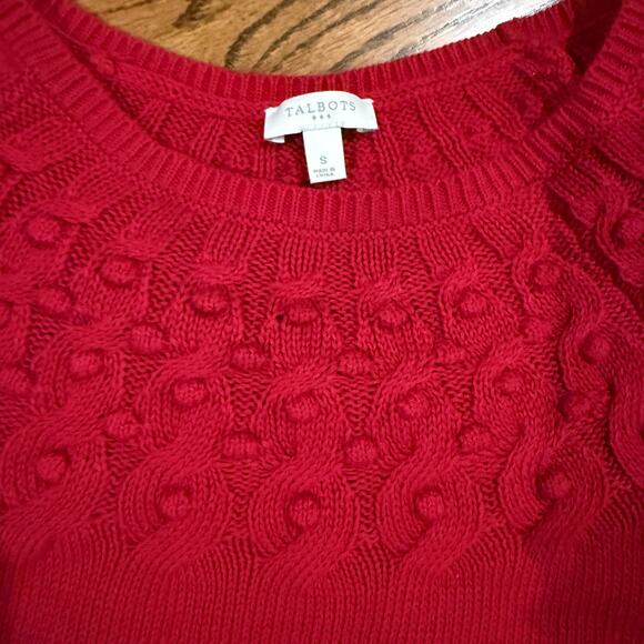 Talbots Sweater Women's Small Red Long Sleeve 100% Cotton - Picture 4 of 4